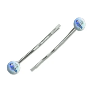 Blue Jay Watercolor Northeastern Bird Bobby Pins Barrettes Hair Styling Clips - Picture 1 of 3