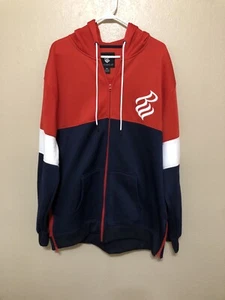 ROCAWEAR Herren 3XL Turnier Pop Hoodie Y2K Rot Colorblock Reißverschluss Kordelzug - Bild 1 von 21
