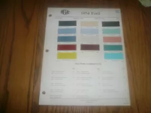 1954 Ford ZAC-LAC Color Chip Paint Sample - Vintage - Picture 1 of 1