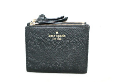 KATE SPADE Mulberry Street Small Malea Wallet Black Leather Bifold WLRU3075