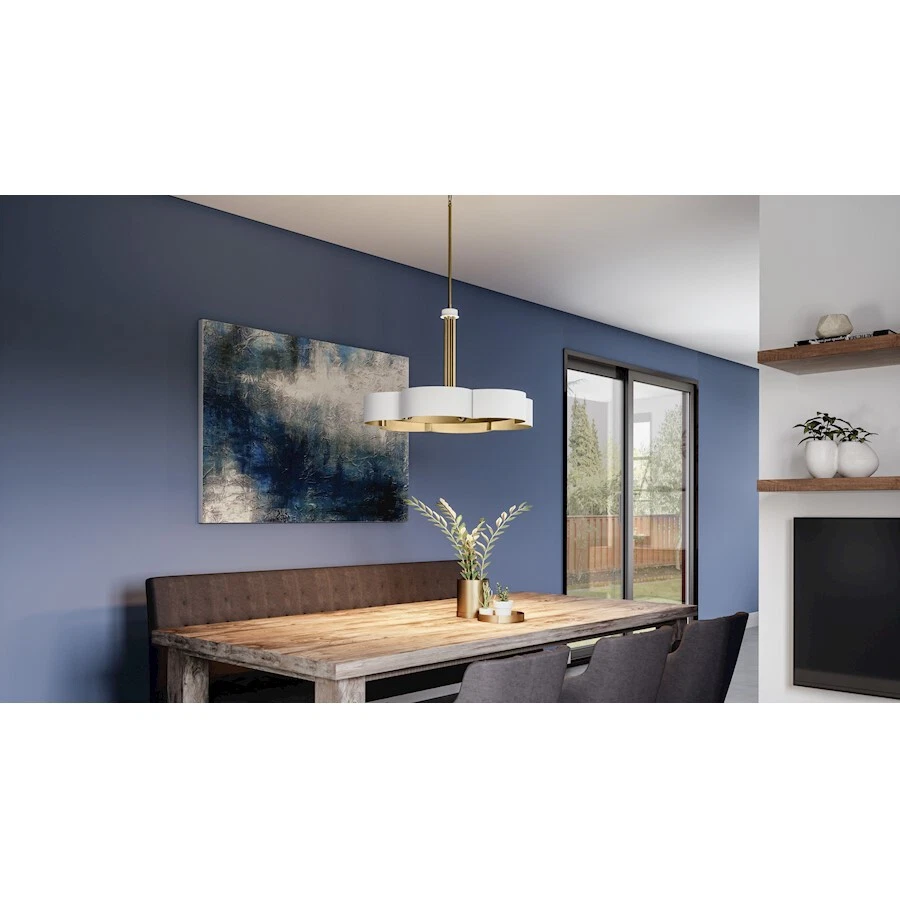 Lámpara de araña Quoizel Balsam 6 luces, brillo blanco/metal - BSM5028W Foto 1 de 1