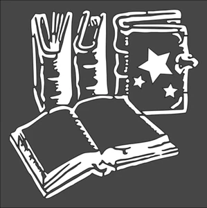 12"x12" Clear Plastic Stencil - Magic Books (SA1288) - Picture 1 of 2