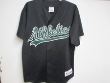 OAKLAND ATHLETICS (A'S) MAJESTIC BUTTON UP BASEBALL JERSEY (MEDIUM) MENS PREOWN