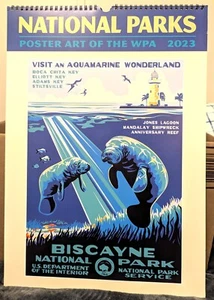 2023 Nationalpark Poster Kunst des WPA Kalenders 19x13,5", 6, zweiseitige Poster - Bild 1 von 5
