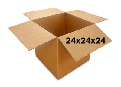 24" x 24" x 24" CARDBOARD BOX - 200 lb - CUBED - 5 BOX BUNDLE - Image 1 of 4