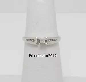 1/10 kt natürlicher Prinzessin Diamant Verlobungsring Ehering Braut 10 kt Weißgold - Bild 1 von 13