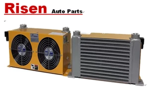 Heavy Duty 60L/Min Hydraulic Oil Cooler Dual Fan 12V AH0608TL In/Output G3/4 - Picture 1 of 3