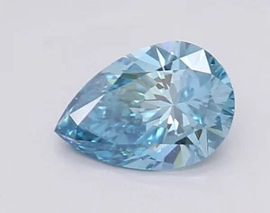 PEAR 1.02 Ct Fancy Vivid Blue VVS2 Clarity IGI Certified Lab Grown CVD Diamond - Picture 1 of 12