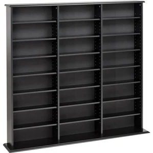 Home DVD Storage Media Cabinet CD VHS Blu-Ray Multimedia Wall Unit Tower Shelf - Picture 1 of 4