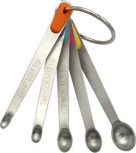 Mini Measuring Spoons Set, Tiny Stainless Steel Measure Teaspoons with Silicone - Picture 1 of 6