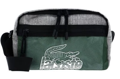 LACOSTE Neocroc Reporter Bag Gris Chine Vert 132 Noir - Imagen 1 de 4