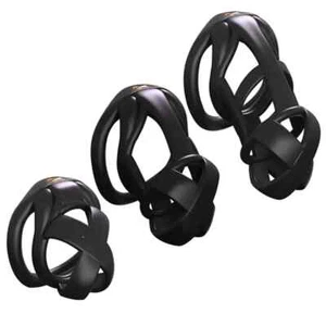 Male Chastity Cage Set Mini Small Long Cage with 4 Rings Lock Chastity Devices - Picture 1 of 36