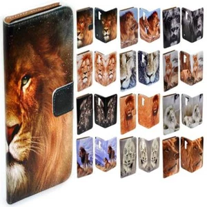 For Sony Xperia Series - Lion Theme Print Wallet Mobile Phone Case Cover - Picture 1 of 13