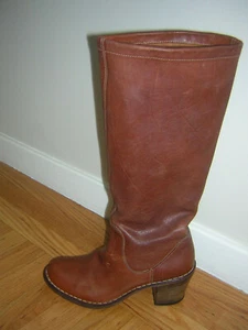 FIORENTINI BAKER BROWN LEATHER BOOTS 6 EXCELLENT CONDITION KNEE HIGH ITALY 36 - Picture 1 of 8