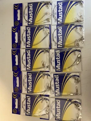 10 Packs MUSTAD WIRE LEADERS 30LB / 9" MODEL WL930 - Image 1 of 4