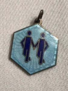 David-Andersen Norway Vintage Sterling Silver Enamel Gemini Zodiac Pendant - Picture 1 of 2