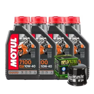 Kit 4 Litri Motul 7100 10W40 + Filtro HF204 - Foto 1 di 1