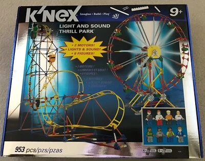 Knex Light And Sound Thrill Park 953 Pieces 2 Motor 8 Figures 2008 100% Complete - Image 1 of 4