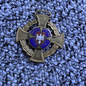 Vintage polaco, colgante de metal, medallón era 1920 polaco, Macierz Polska, medalla - Imagen 1 de 2