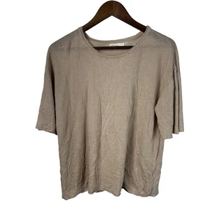 By Together Women's Beige Shirt Sz Small Casual Minimalist Lightweight Neutral - Picture 1 of 6