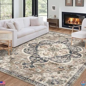 Alfombra ReaLife Joy Vintage Boho Corredor - Lavable a Máquina, Resistente a Manchas, - Imagen 1 de 6