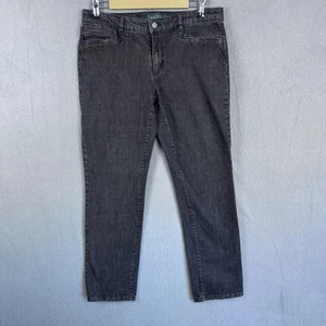 Lauren Jeans Co Ralph Lauren Hose Damen 8 Anthrazit Denim Slim Stretch Midrise - Bild 1 von 11