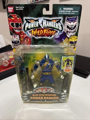 Figura de acción Power Rangers Wild Force Blue Spin Morphin 2002 Bandai 10162 Foto 1 de 4