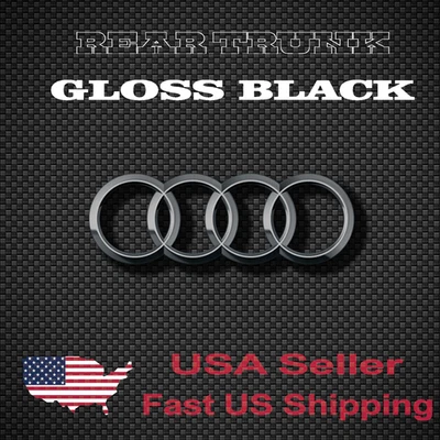 Premium Black Rings Rear Silver Badge Logo for Audi A4 A5 A6 A7 S6 S7 2017–2020 - Image 1 of 3