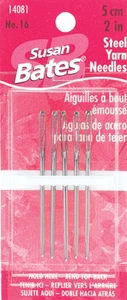 6 Pack - Susan Bates Steel Yarn Needles 2"-Size 16 5/Pkg - 14081 - Bild 1 von 1