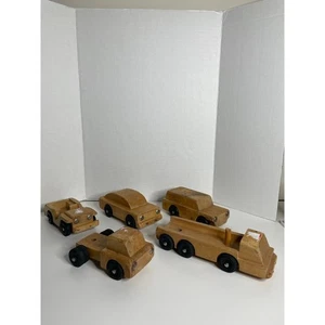 5 coches de madera vintage PLAYSKOOL hechos en Taiwán COMO ESTÁN  - Imagen 1 de 12