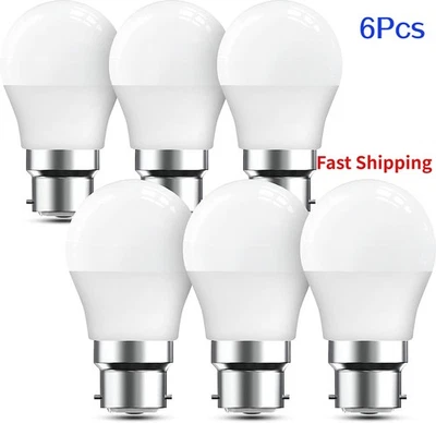 6-Pack Energy Saving B22 Bayonet LED Golf Bulbs - 5W 3000K Warm White Lights