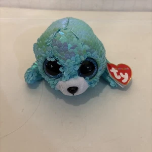 TY Flippables 6" WAVES the Seal Beanie Boos Color Changing Sequin-A4 - Picture 1 of 6