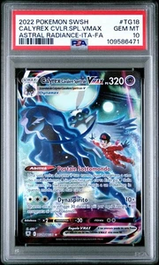 Pokemon Calyrex Cavaliere Spettrale VMAX TG18/TG30 2022 Spada E Scudo Ita Psa10 - Picture 1 of 3