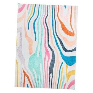  Leta Zebra Stripe Kid's Washable Area Rug, Soft & Plush, Safe Non-Slip  - Picture 1 of 8