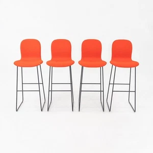 2010s Set of Four Jasper Morrison for Cappellini Tate Bar Stools in Red Fabric - Picture 1 of 12