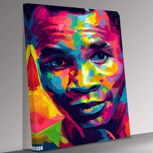 Sugar Ray Leonard Ikone Abstrakt Modern Leinwandbild Wandbild Bild Wohndeko - Bild 1 von 7