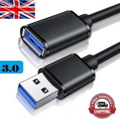 USB 3.0 Extension Cable SuperSpeed Fast Lead Male to Female 0.5 1m 2m 3m and 5m - Image 1 of 4