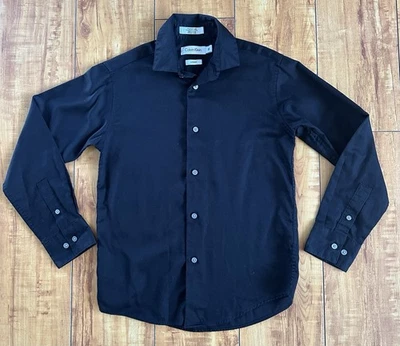 Boys Calvin Klein Black Long Sleeve Button Up Shirt Size 10 - Image 1 of 3