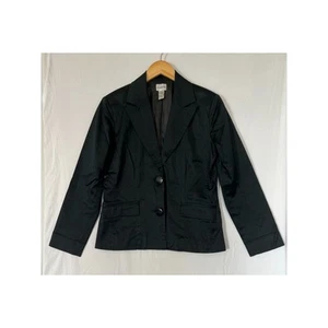 Chicos 2-Knopf Blazer Jacke Damen Größe 0 US 4 Small Baumwolle Schwarz Büro - Bild 1 von 7