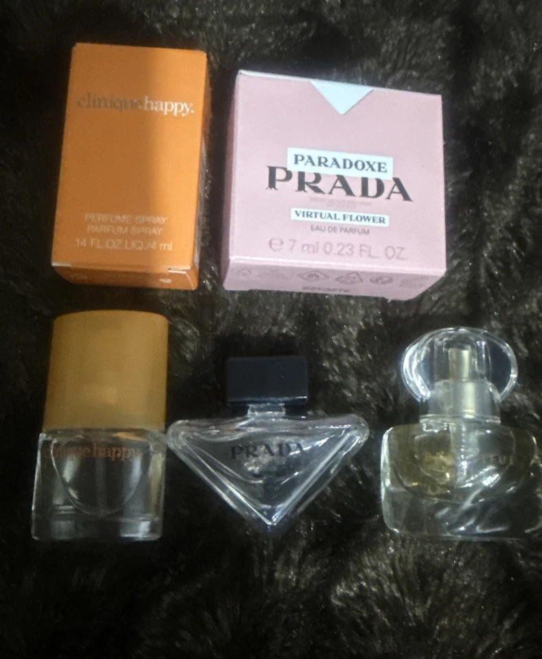 Perfume de gama alta 3 piezas conjunto miniatura PRADA,ESTEE LAUDER y CLINIQUE MINIS Foto 1 de 3