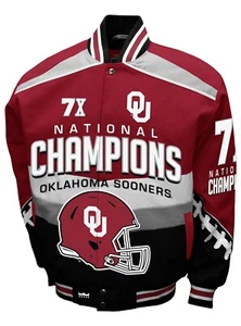 Oklahoma Sooners NCAA 7-Time National Championship Twill Jacket - Picture 1 of 2