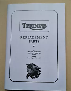 Triumph Speed Twin Thunderbird T100 Trophy Parts Book 1955 500 650  Motorcycles - Picture 1 of 8