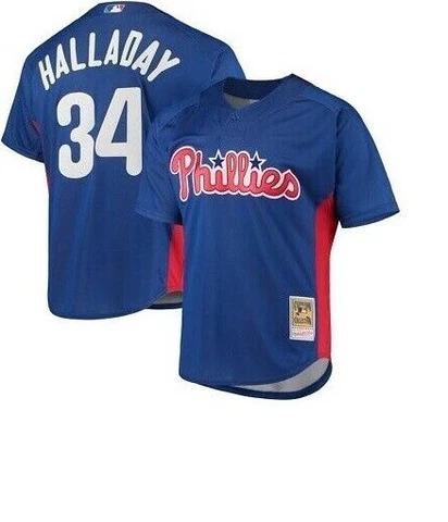 Authentic Mitchell & Ness Philadelphia Phillies #34 Baseball Jersey Mens $130 Cover