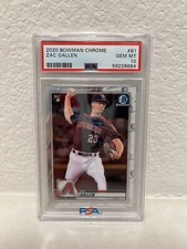 Zac Gallen Arizona Diamondbacks 2020 Bowman Chrome Rookie Card PSA 10 Gem Mint