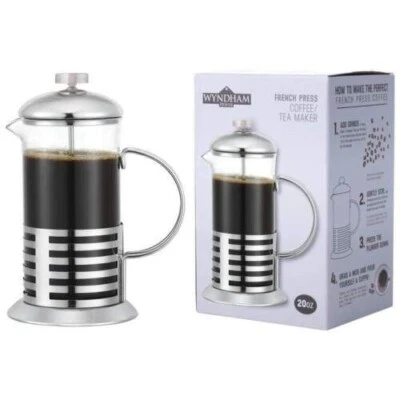 20 Ounce French Press Coffee-Tea Maker - Glass & Stainless Steel Coffee Press - Image 1 of 4