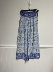 Sienna Sky Multicolor Floral Wide Leg Pants Size Medium Smocked Waist - Picture 1 of 4
