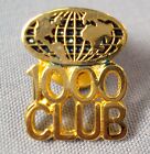 Gold Toned 1000 Club Pin World Map Atop