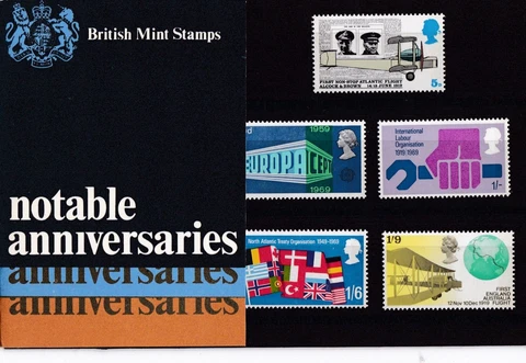 Great Britain 1969 British Mint Stamps Notable Anniversaries Presentation Pack Cover