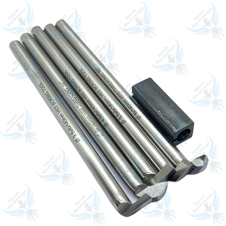 BORING AND THREDING TOOL SET WITH HOLDER FOR LATHE MACHINE - Image 1 of 4