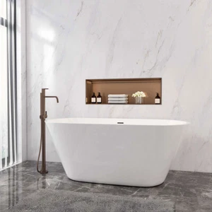 Aica Modern Designer Bathroom Freestanding Double Ended Bath Bathtub 1500x700mm - Picture 1 of 6